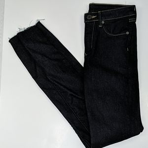 Thvm dark wash raw hem skinny jeans